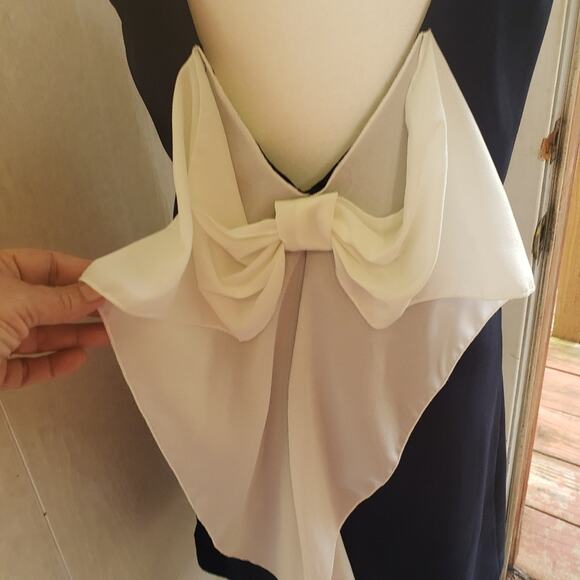 Gameday by chloe navy blue shift dress back bow waterfall size 7 - Picture 4 of 8